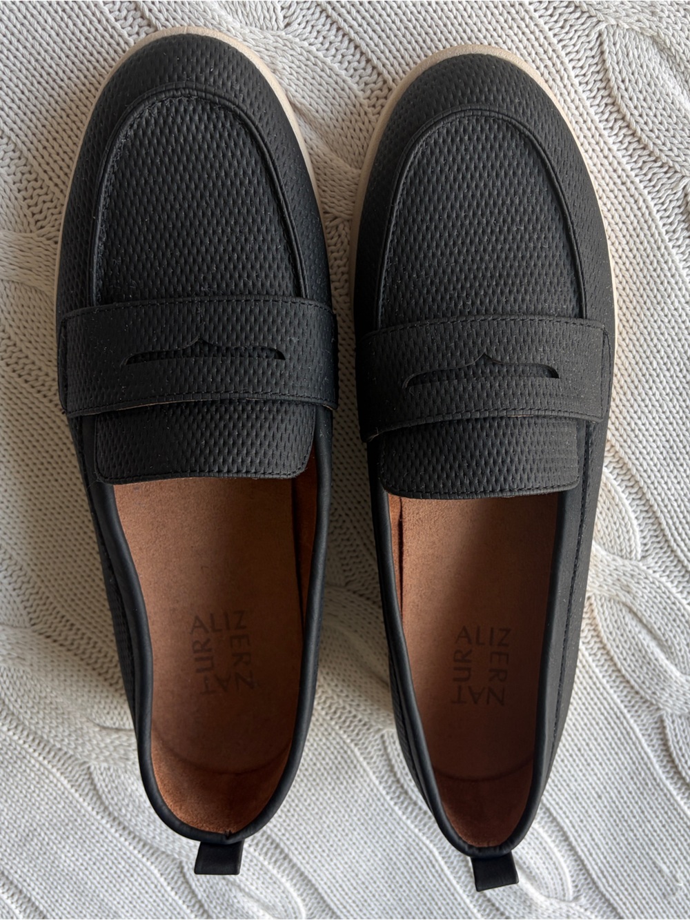 Naturalizer Black Faux Nubuck INGRID LOAFER size 9.5